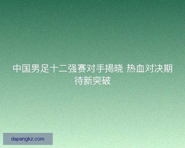 中国男足十二强赛对手揭晓 热血对决期待新突破